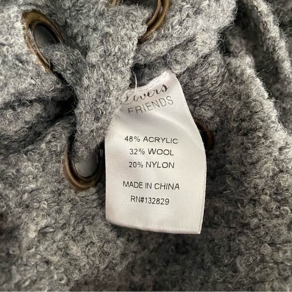 Lovers + Friends XS RUN BIG grey Lace Up Sweater Dress Revolve wool blend - Picture 6 of 7
